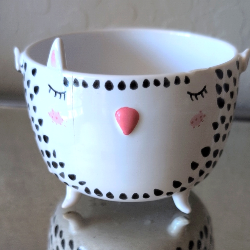 Anthropologie Marta Turowska Ceramic Stoneware OWL Trinket Dish Bowl Planter Pot